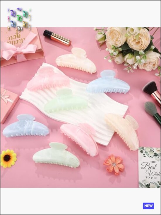 64 Pcs Large Acrylic Hair Claw Clips Bulk Non-slip Strong Hold Barrettes main image 6